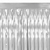 Silver Metallic Fringed Table Skirt
